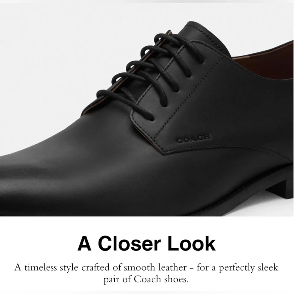 Coach Men's Davi Derby SIZE: 12D COLOR Black